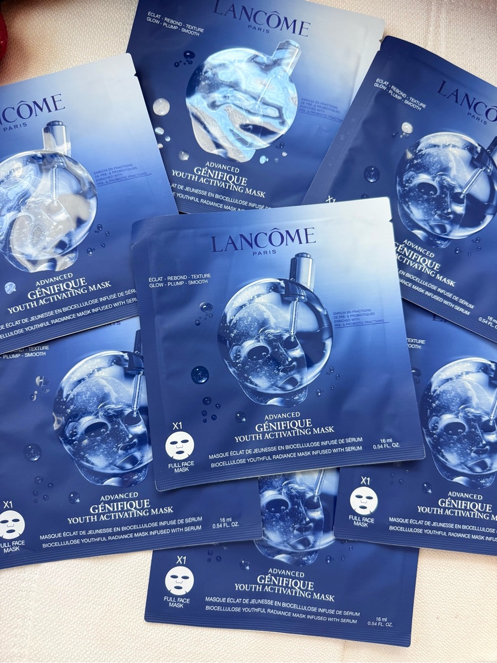 Lancome Advanced Génifique Youth Activating Face Sheet Masks Brand New 10 pcs